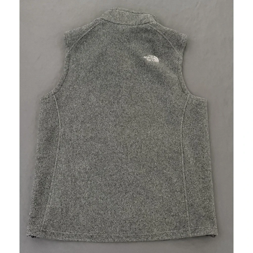 The North Face Vest Men's Size Large Gray Fleece Zip Up Zip Pockets Outdoors